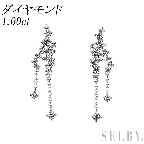 K18WG ダイヤモンド ピアス 1.00ct