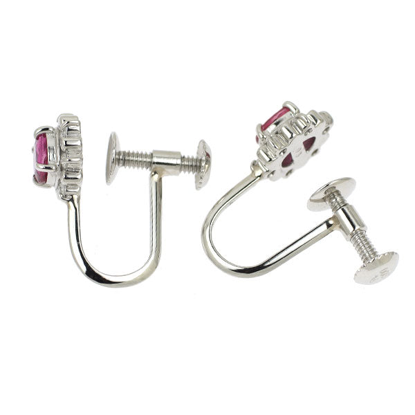 Pt900 ルビー ダイヤモンド イヤリング D0.06ct