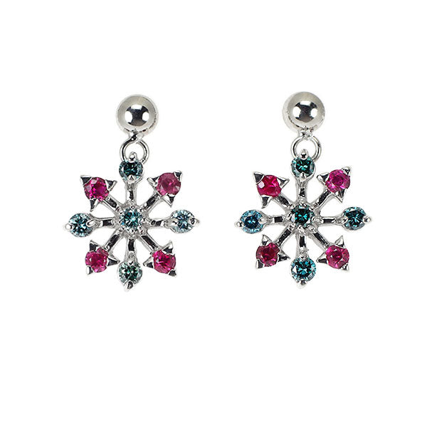 K18WG トリートブルー ダイヤモンド ルビー ピアス TBD0.26ct R0.14ct