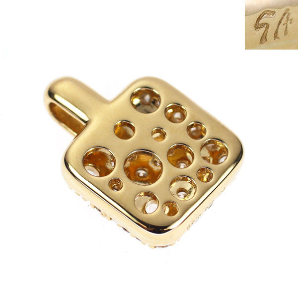 セイレーンアズーロ K18YG ローズカット/ラウンドブリリアント ダイヤモンド ペンダントトップ 0.56ct