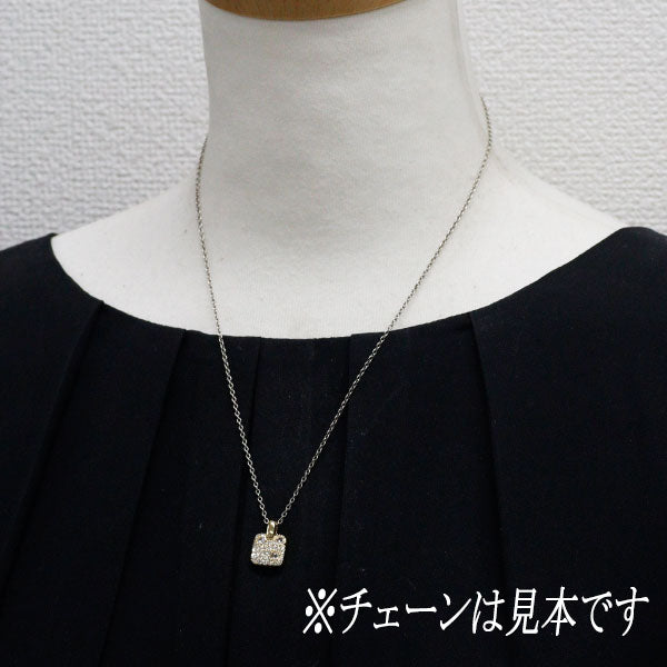 セイレーンアズーロ K18YG ローズカット/ラウンドブリリアント ダイヤモンド ペンダントトップ 0.56ct