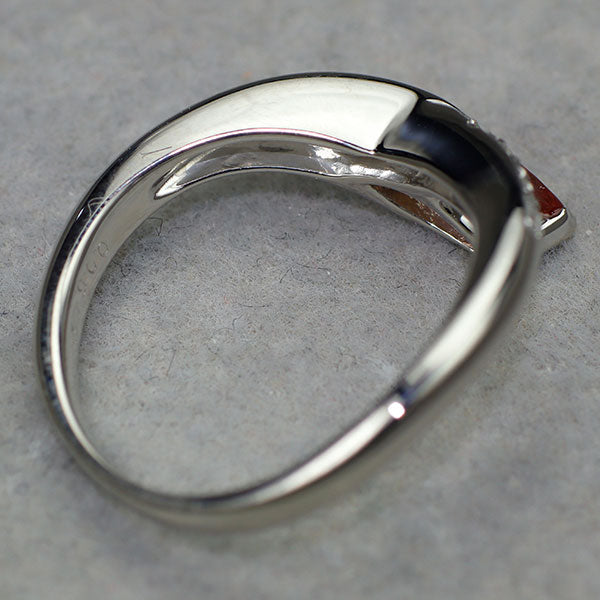Pt900 パパラチアサファイア ダイヤモンド リング 0.577ct D0.05ct