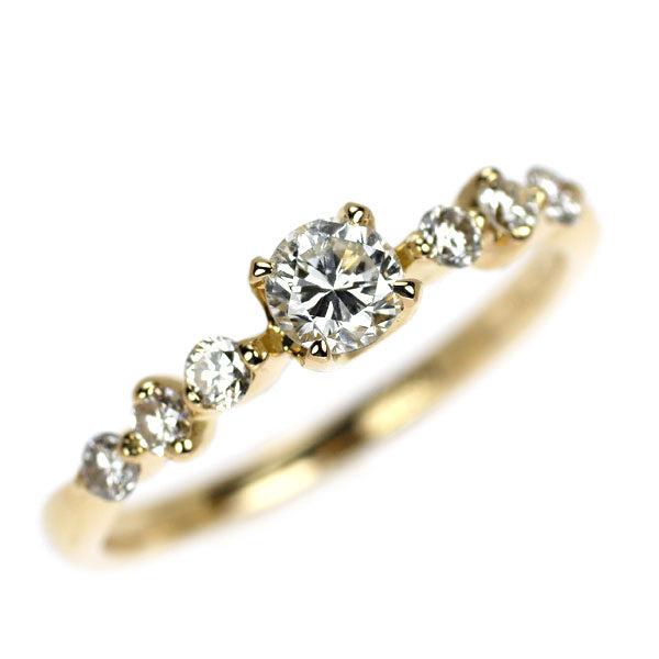 K18YG ダイヤモンド リング 0.302ct D0.24ct