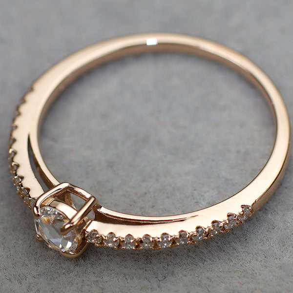 K18PG ローズカット ダイヤモンド リング 0.25ct