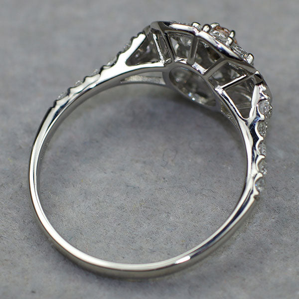 Pt950 天然ピンク ダイヤモンド リング 0.071ct FIP SI1 D0.65ct