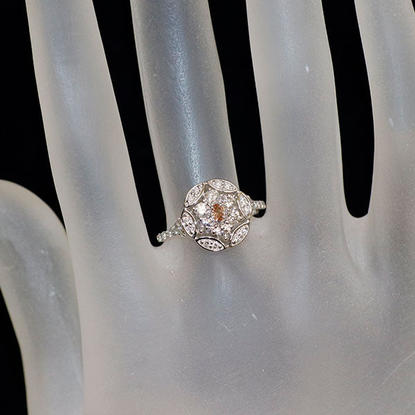 Pt950 天然ピンク ダイヤモンド リング 0.071ct FIP SI1 D0.65ct