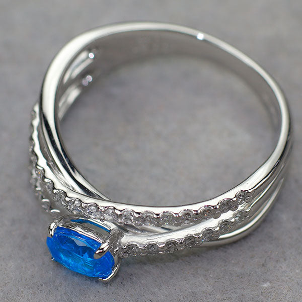 Pt900 アパタイト ダイヤモンド リング 0.43ct D0.24ct