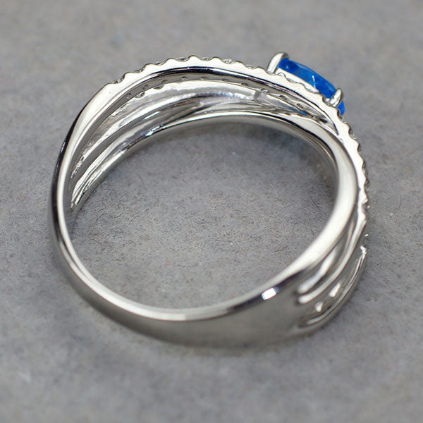 Pt900 アパタイト ダイヤモンド リング 0.43ct D0.24ct