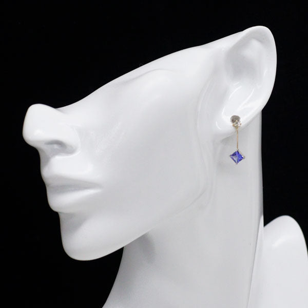 K18YG/ Pt900 タンザナイト ダイヤモンド ピアス 1.30ct D0.20ct