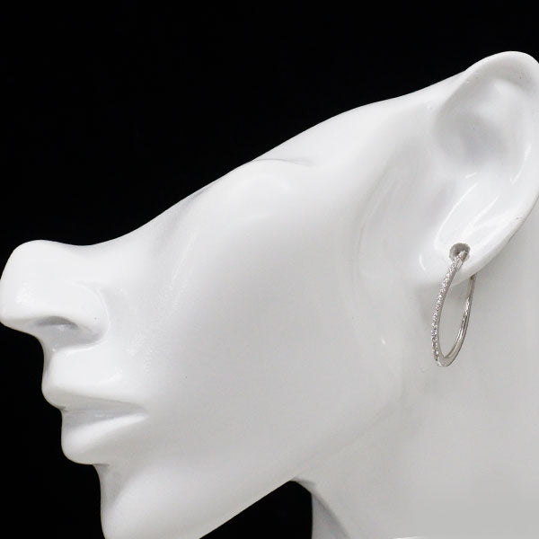 K18WG ダイヤモンド フープ ピアス 0.38ct