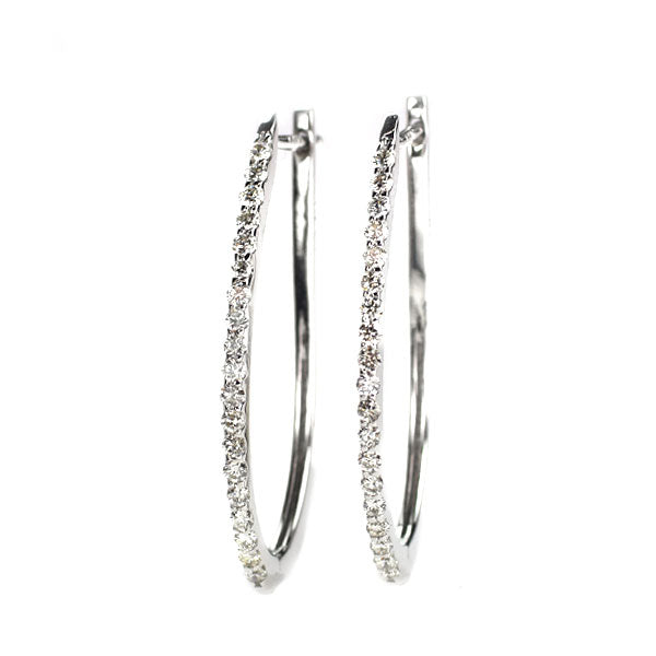 K18WG ダイヤモンド フープ ピアス 0.38ct