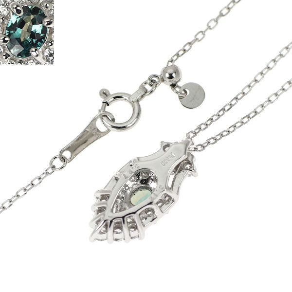希少 Pt900/Pt850 アレキサンドライト ダイヤモンド ペンダントネックレス 0.12ct D0.27ct