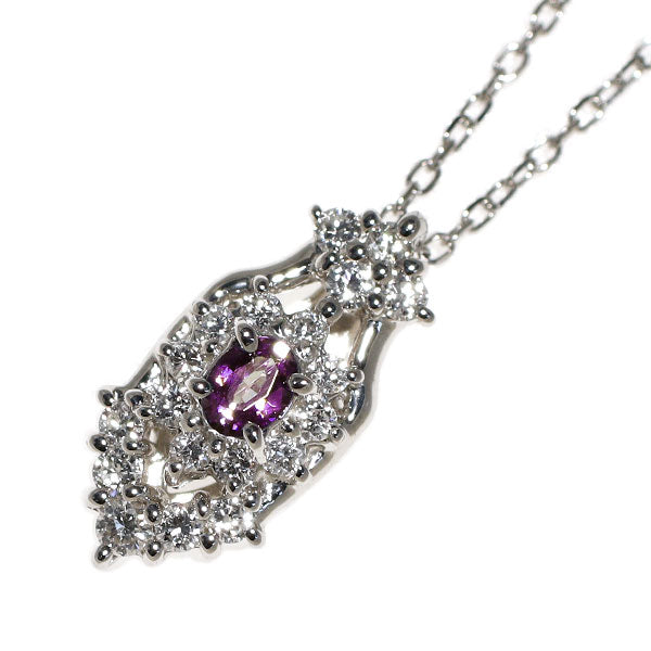 希少 Pt900/Pt850 アレキサンドライト ダイヤモンド ペンダントネックレス 0.12ct D0.27ct