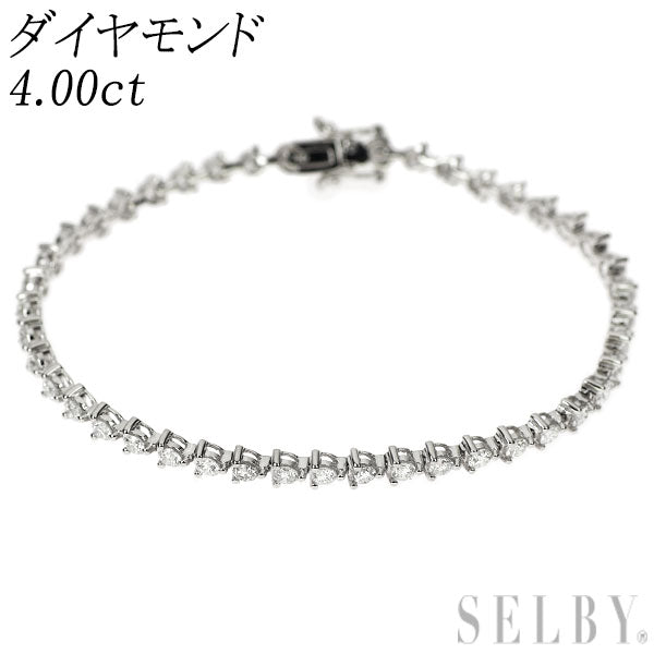 K18WG ダイヤモンド テニス ブレスレット 4.00ct