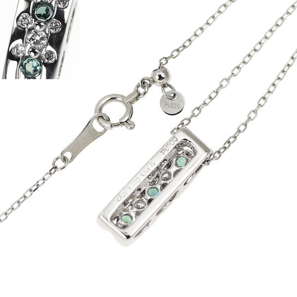 希少 Pt900/ Pt850 アレキサンドライト ダイヤモンド ペンダントネックレス 0.11ct D0.14ct
