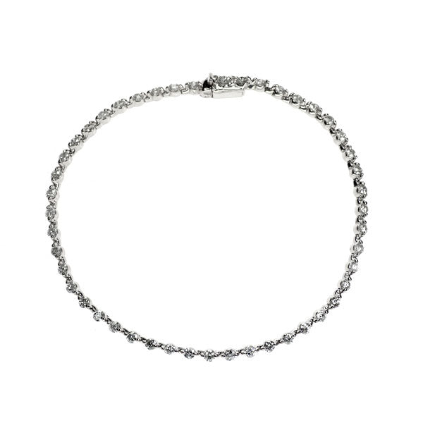 K18WG ダイヤモンド テニス ブレスレット 2.00ct