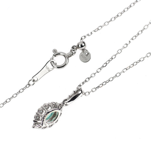 Pt900/ Pt850 パライバトルマリン ダイヤモンド ペンダントネックレス 0.18ct D0.22ct