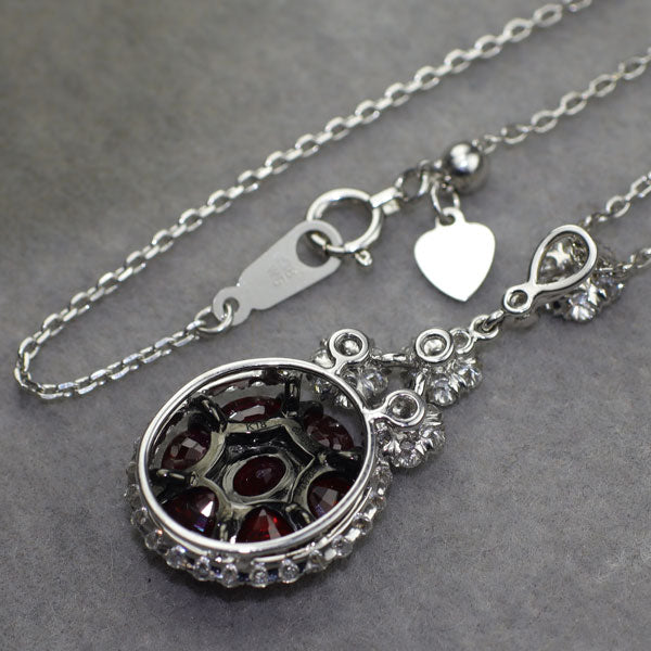 K18WG/ブラックメッキ ルビー ダイヤモンド ペンダントネックレス 2.81ct D0.86ct