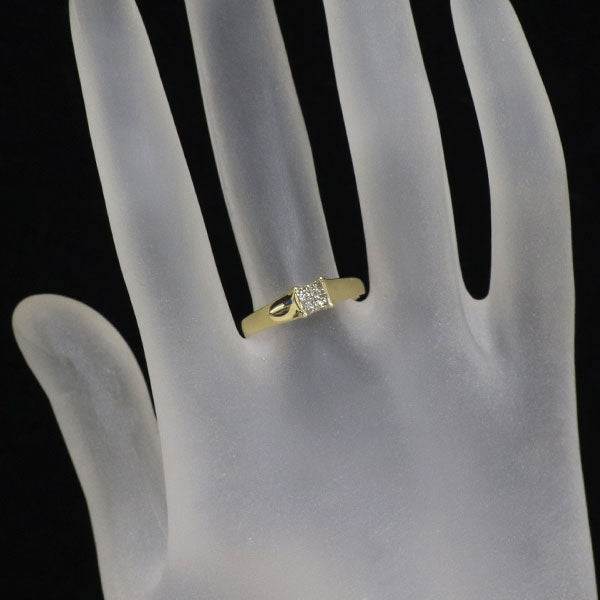 K18YG プリンセスカット ダイヤモンド リング 0.18ct ミステリーセッティング