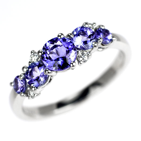 K18WG タンザナイト ダイヤモンド リング 1.00ct D0.06ct