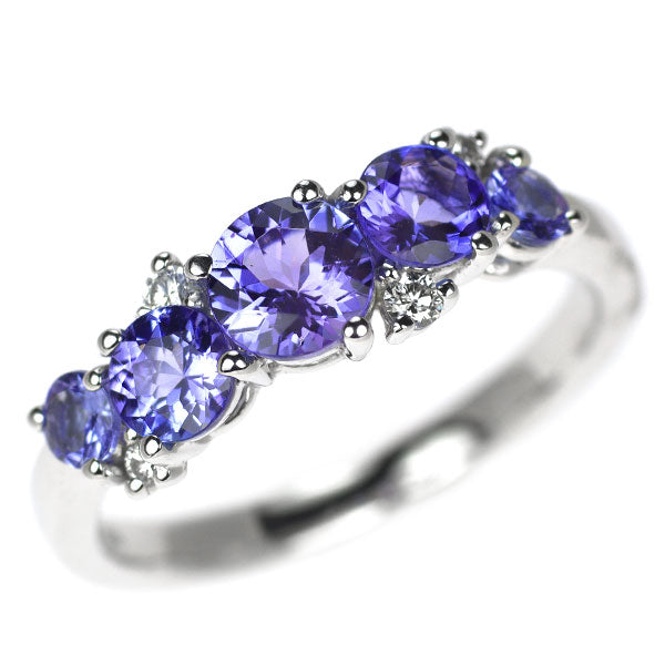 K18WG タンザナイト ダイヤモンド リング 1.00ct D0.06ct