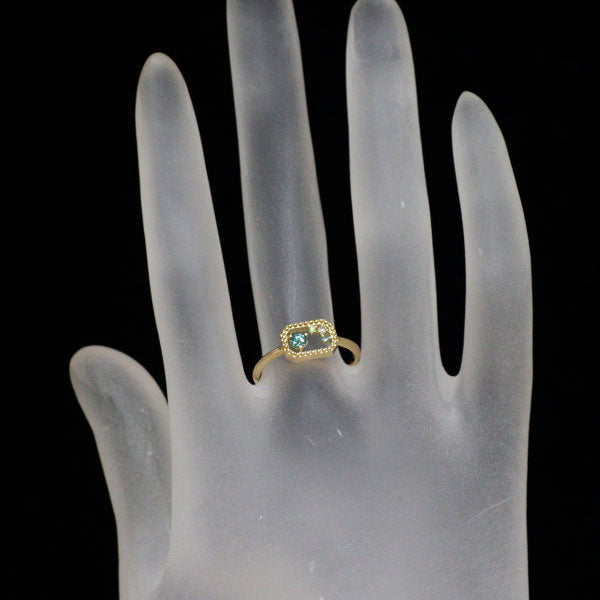 希少 K18YG アレキサンドライト パライバトルマリン デマントイドガーネット ダイヤモンド リング 0.13ct 0.03ct