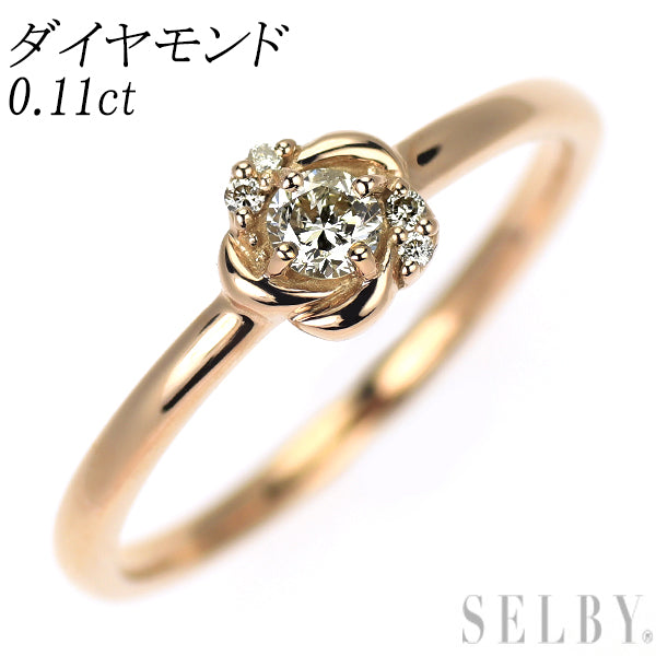 K18PG ダイヤモンド リング 0.11ct フラワー