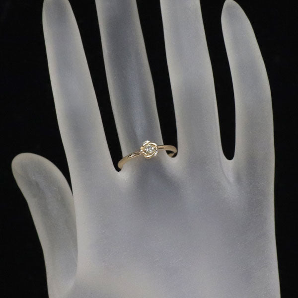 K18PG ダイヤモンド リング 0.11ct フラワー