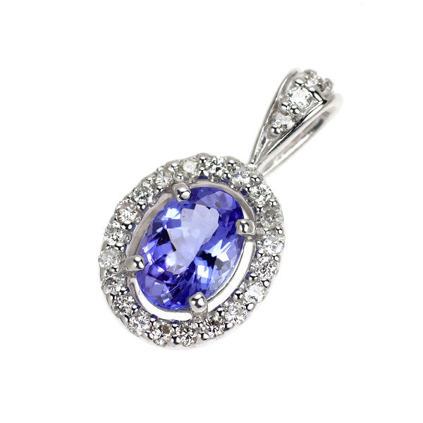 K18WG タンザナイト ダイヤモンド ペンダントトップ 0.75ct D0.16ct