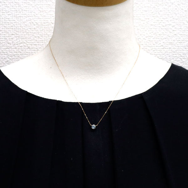 K10YG ブルー トパーズ ペンダントネックレス