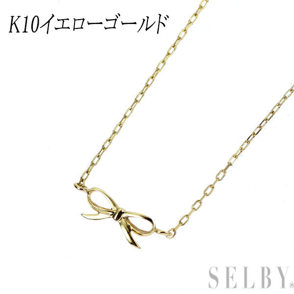 K10YG ペンダントネックレス リボン