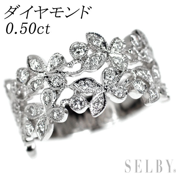 K18WG ダイヤモンド リング 0.50ct