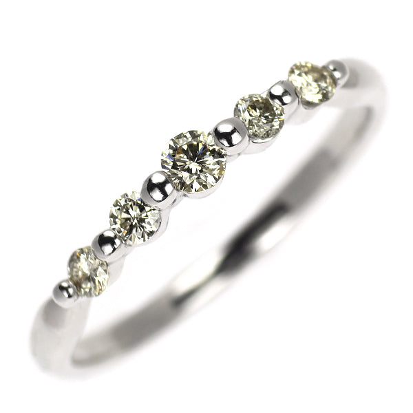 K18WG ダイヤモンド リング 0.24ct 一文字