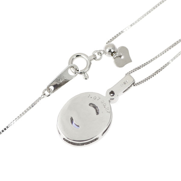 K18WG タンザナイト ダイヤモンド ペンダントネックレス 1.07ct D0.27ct
