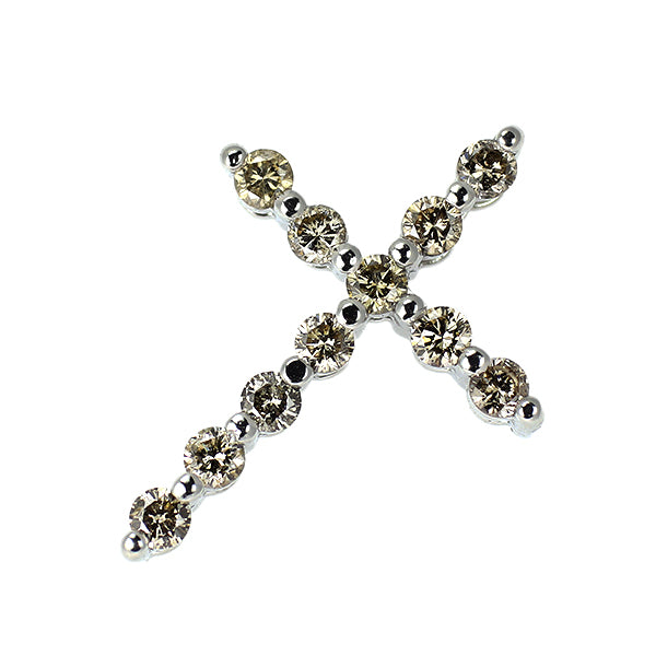 K18WG ダイヤモンド ペンダントトップ 0.50ct クロス