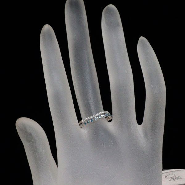 スタージュエリー K18WG トリートブルー/カラーレス ダイヤモンド リング TBD0.15ct D0.06ct