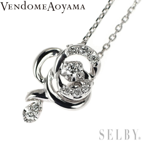 ヴァンドーム青山 K18WG ダイヤモンド ペンダントネックレス スライド Yデザイン 2way