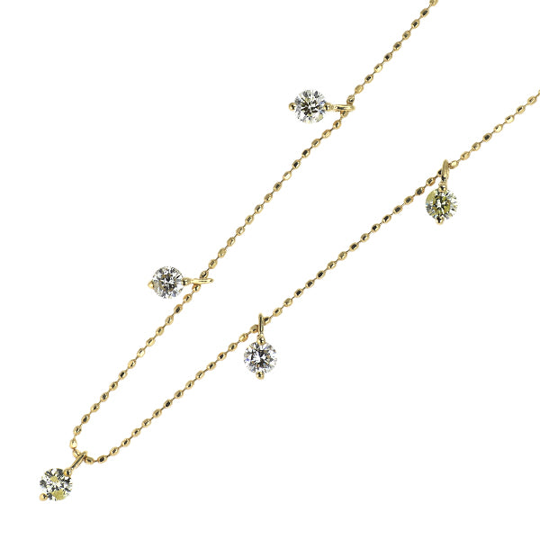 K18YG ダイヤモンド ステーションネックレス 0.64ct