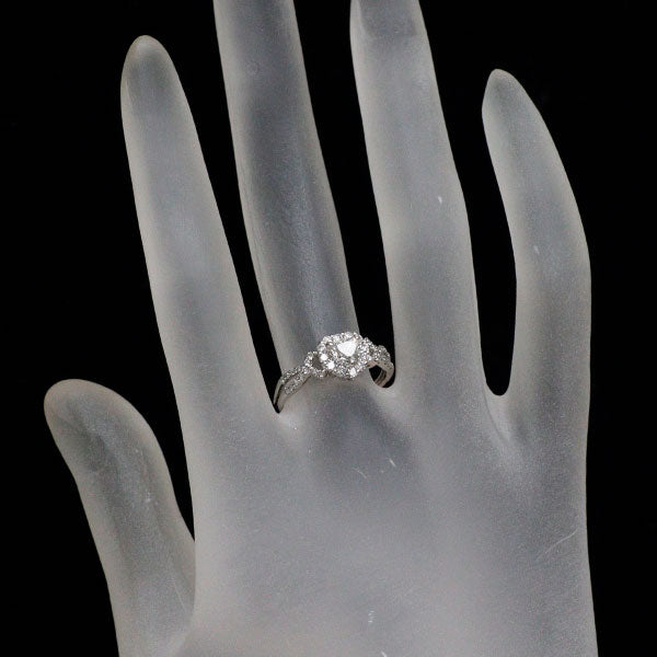 Pt900 ハートシェイプ ダイヤモンド  リング 0.370ct D0.32ct