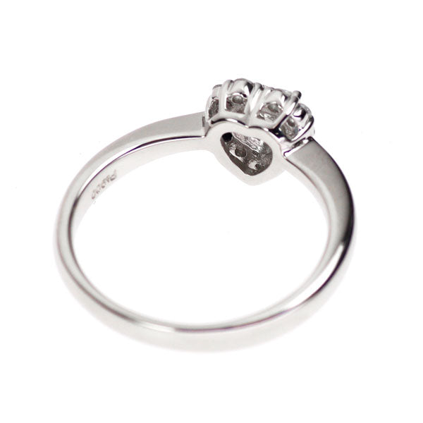 Pt900 ハートシェイプ ダイヤモンド リング 0.21ct D0.19ct