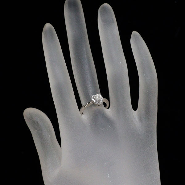 Pt900 ハートシェイプ ダイヤモンド リング 0.21ct D0.19ct