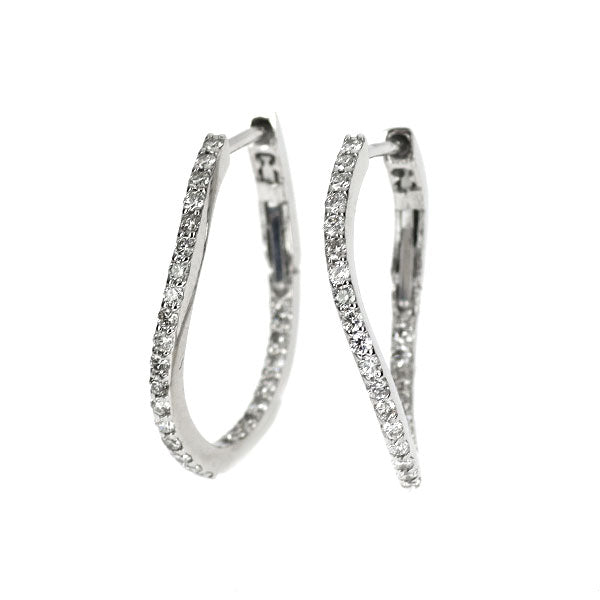 Pt900 ダイヤモンド フープ ピアス 0.40ct