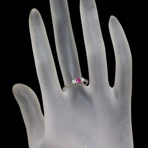 Pt900 ルビー ダイヤモンド リング 0.23ct D0.16ct