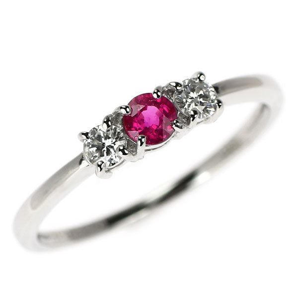 Pt900 ルビー ダイヤモンド リング 0.23ct D0.16ct