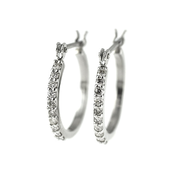 Pt900 ダイヤモンド フープ ピアス 0.16ct