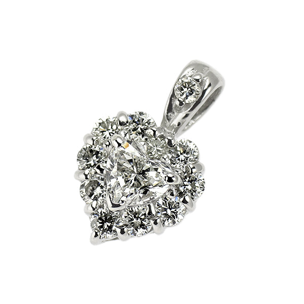 Pt900 ハートシェイプ ダイヤモンド ペンダントトップ 0.25ct D0.27ct