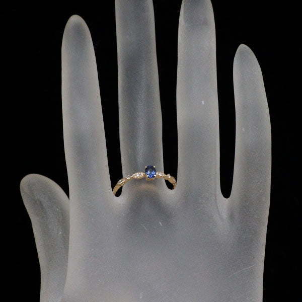 K18YG サファイア ダイヤモンド リング 0.302ct D0.10ct
