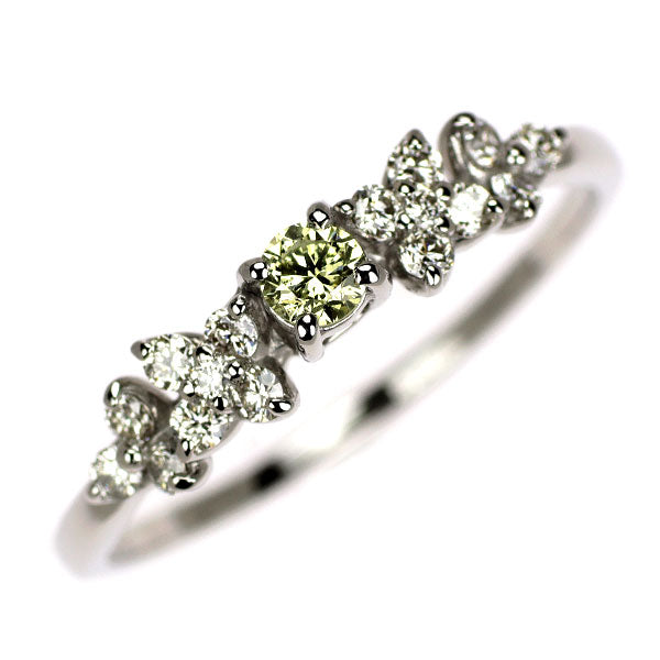希少 Pt900 カメレオン ダイヤモンド リング 0.110ct LBGY I1 D0.24ct