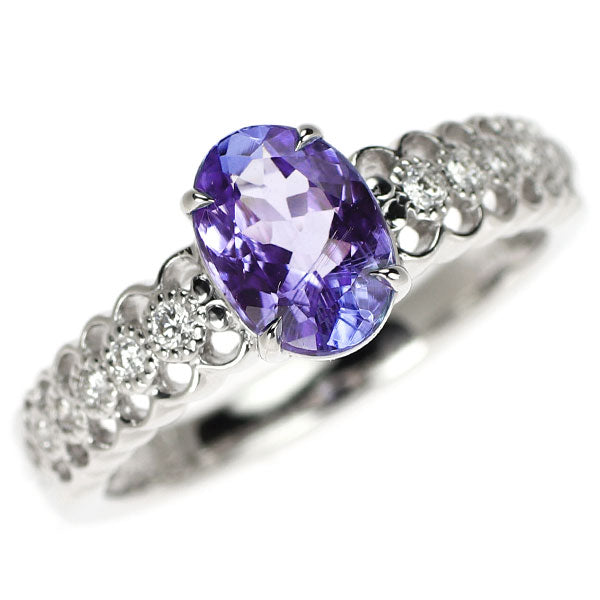 K18WG タンザナイト ダイヤモンド リング 1.13ct D0.10ct