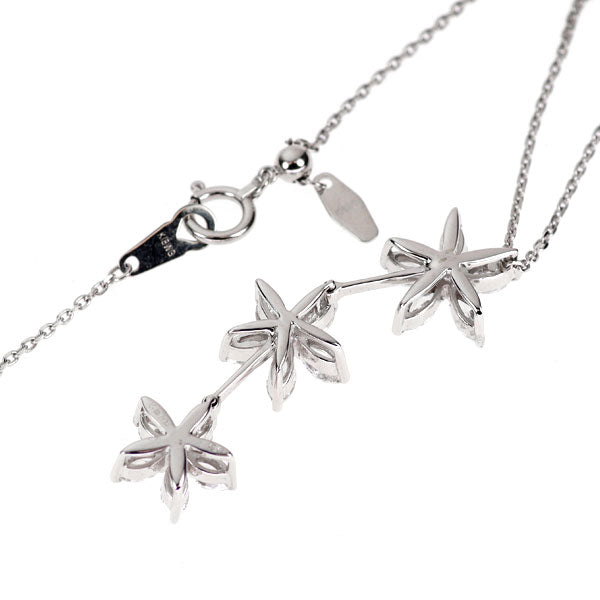 K18WG ダイヤモンド ペンダントネックレス 1.50ct フラワー